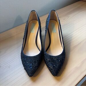Betsey Johnson Black Sequin Heels